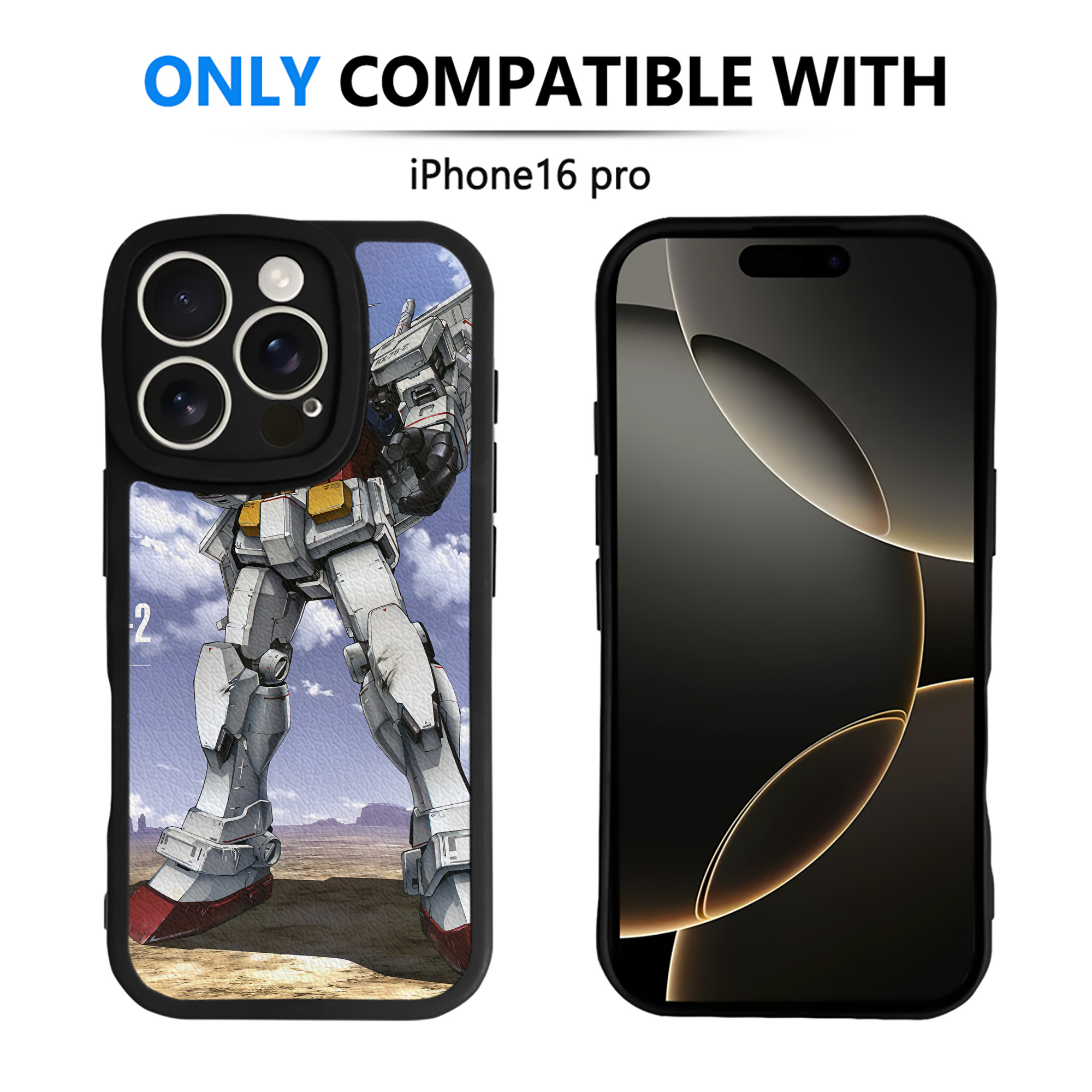 （画像用） 機動戦士ガンダム Mobile Suit Gundam 【iPhone 16シリーズ対応】シリコンスマホケース（レザー調） 材質：シリコン